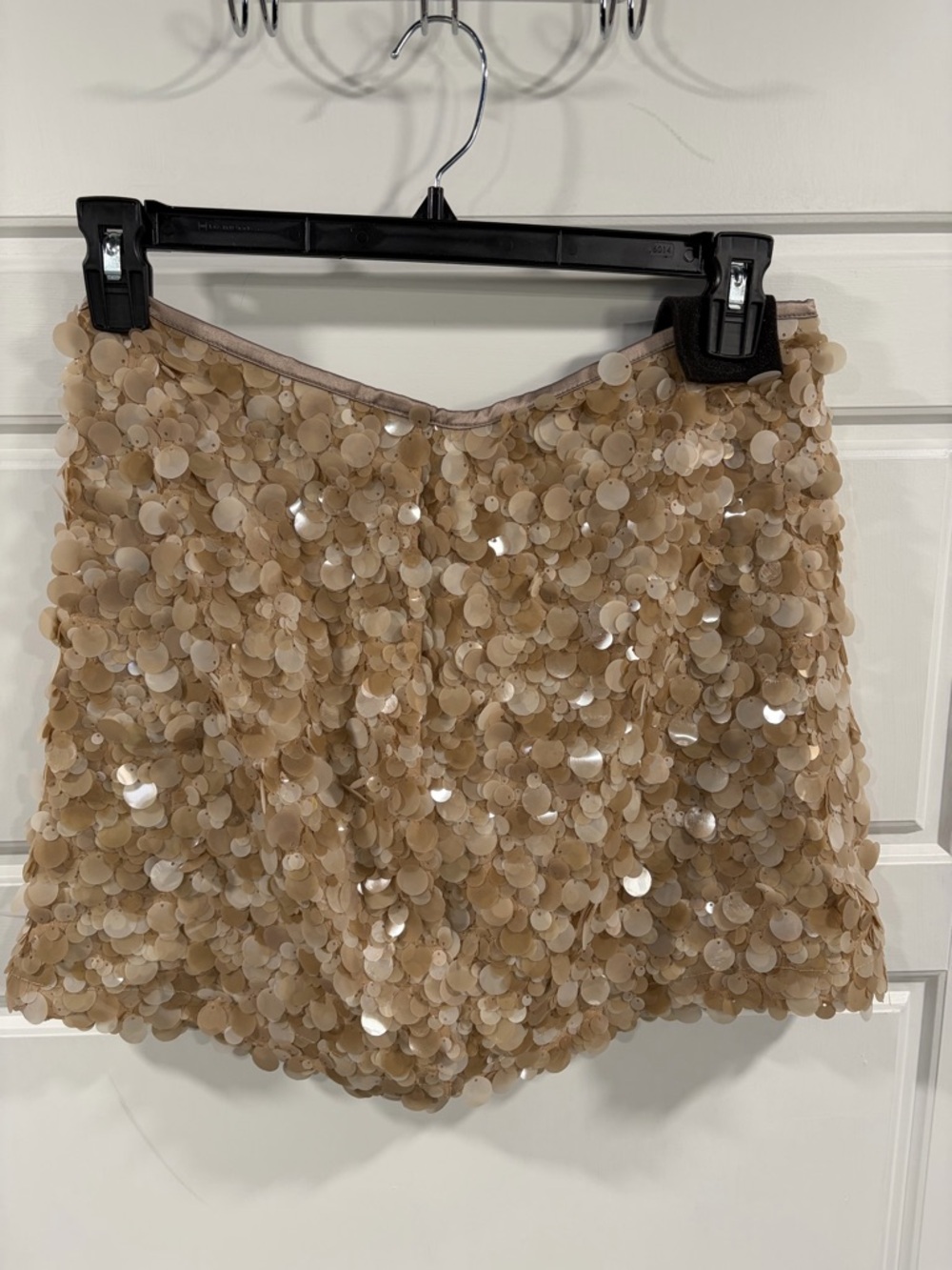 Zara Satin Mini Skirt with Champagne Sequins
